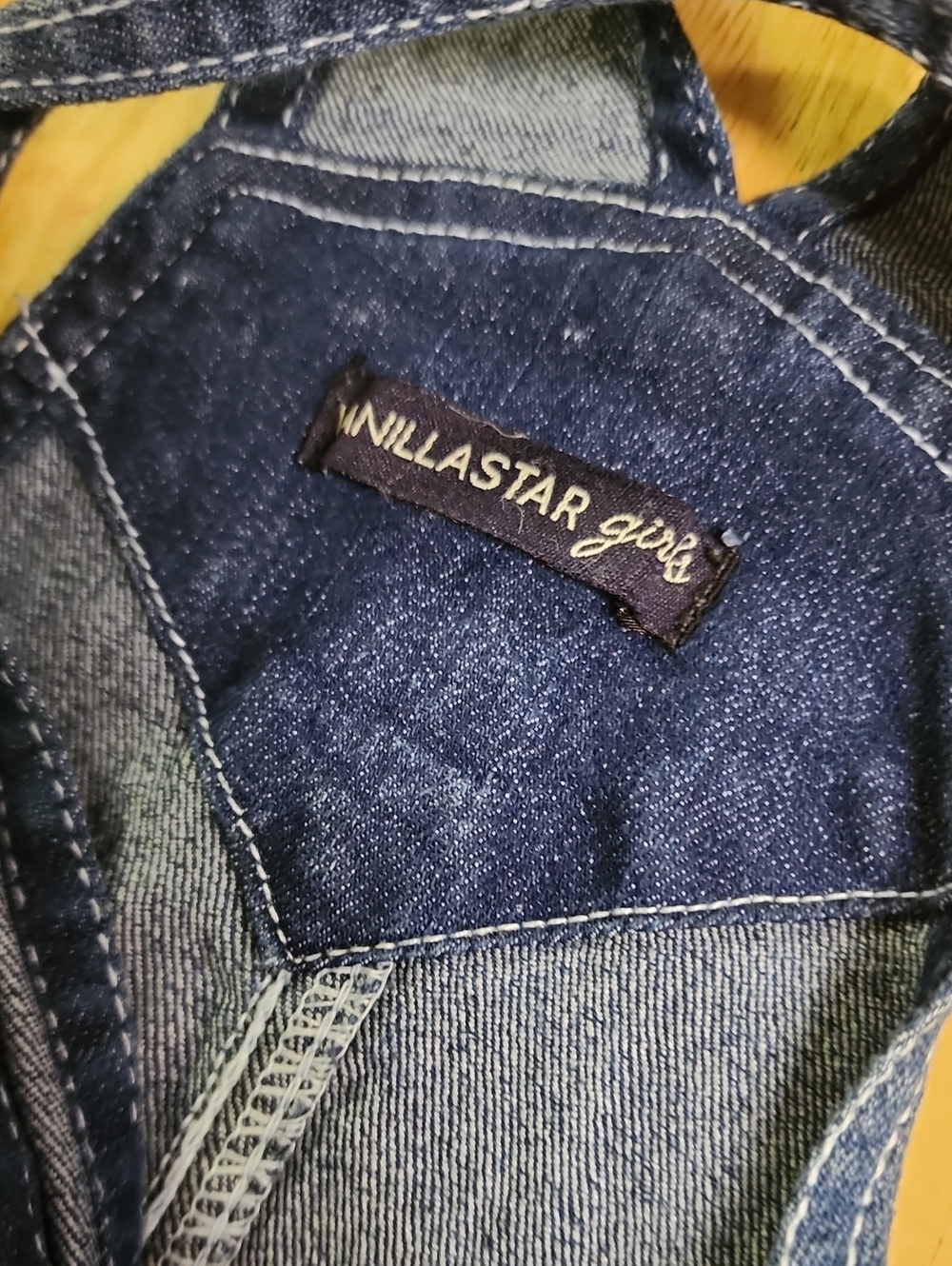 Vanilla Star Girls Denim Overall Skort Frayed Hem Skirtall Sz Youth 12 Blue EUC - Picture 9 of 10